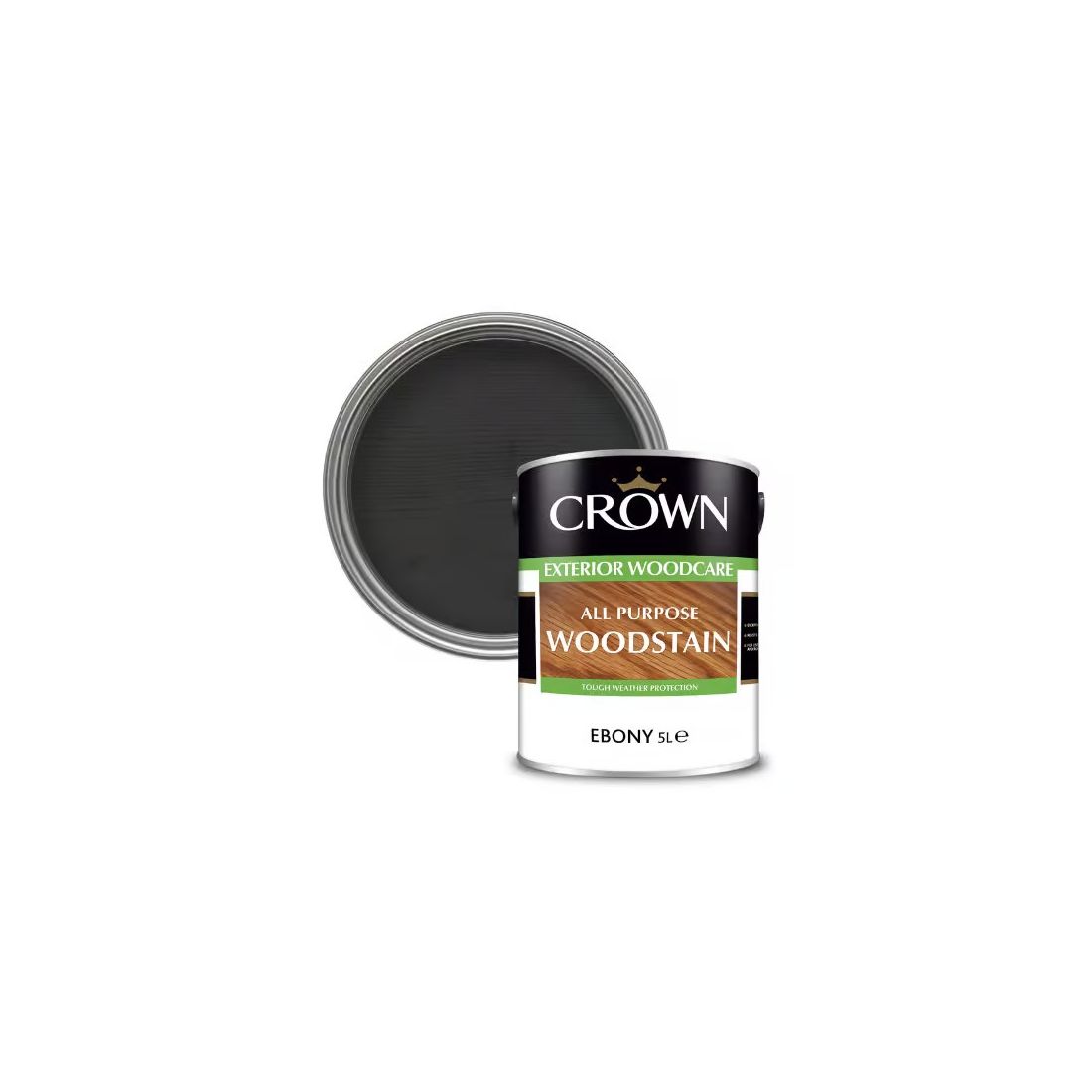 CROWN EXTERIOR ALL PURPOSE WOODSTAIN EBONY 5L