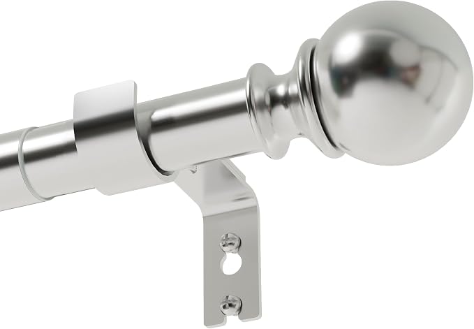 POLE 120/210 CM brushed steel ball finial