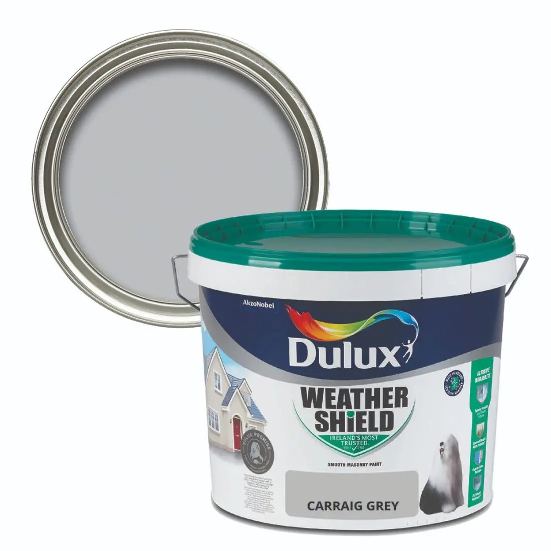 DULUX WEATHERSHIELD CARRAIG GREY 10L DULUX