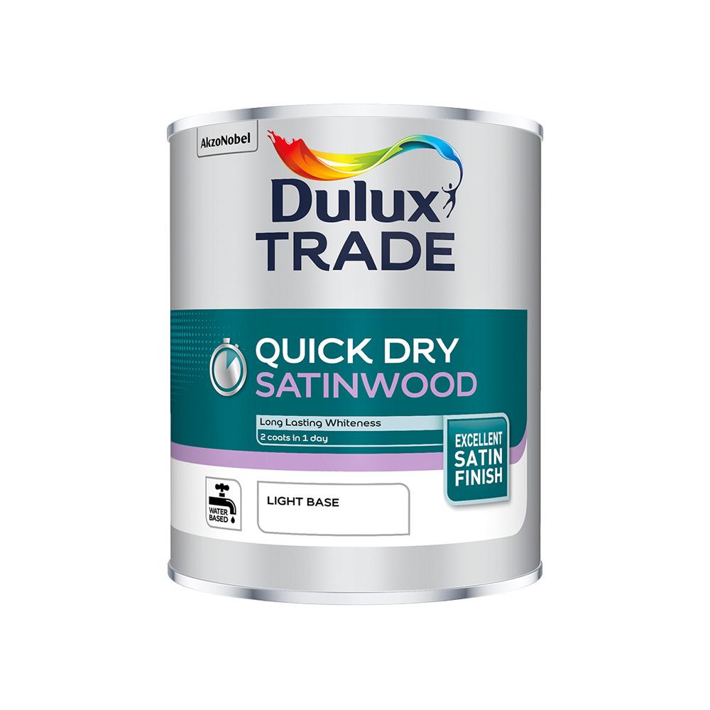 DULUX TRADE QUICK DRY SATINWOOD LIGHT BASE 1L