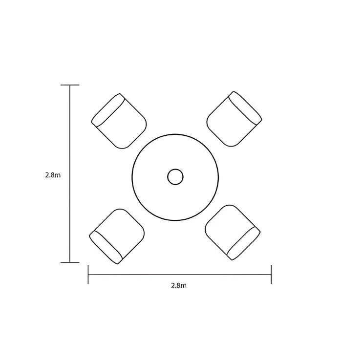 FLORENCE CAST ALUMINIUM 4 SEATER ROUND