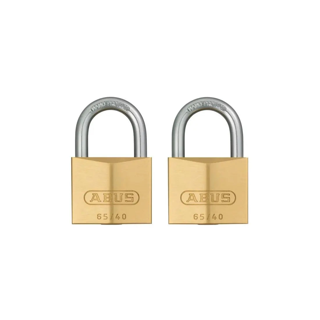 ABUS 65 SERIES BRASS PADLOCK 40MM TWIN PACK CENTRALKEY