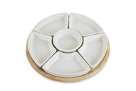 LAZY SUSAN WITH CERAMIC DISHES