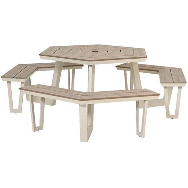 OCTAGONAL ALUMINIUM GARDEN BENCH