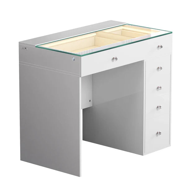 DIANA 6 STORAGE DRAWER VANITY DESK & MIRROR
