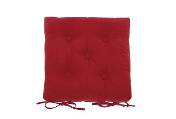 SEAT PAD WITH TIES FLORENTINE RED 38 X 38 X 5CM