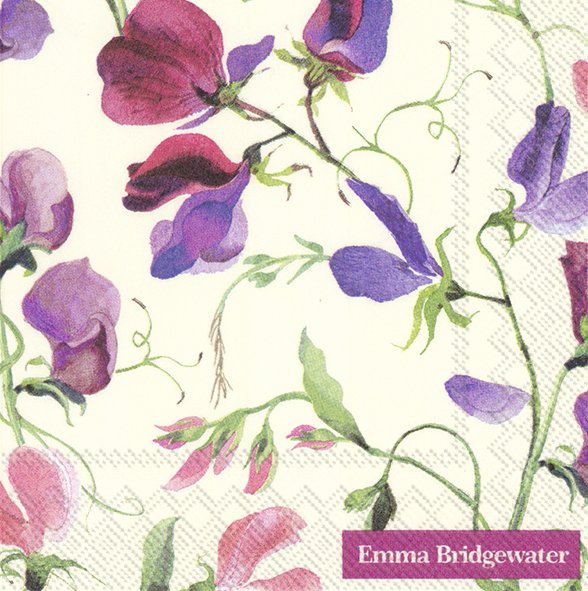 NAPKINS COCKTAIL SIZE SWEET PEA