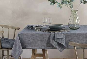 tablecloth flint blue 130 x 180 cm 100% cotton