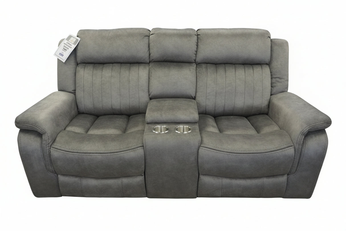 2 Seater with Console Recliner Taupe