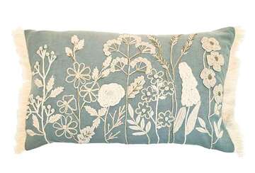 CUSHION EMBROIDERED MEADOW 30 X 50 CM POLYESTER FILLED