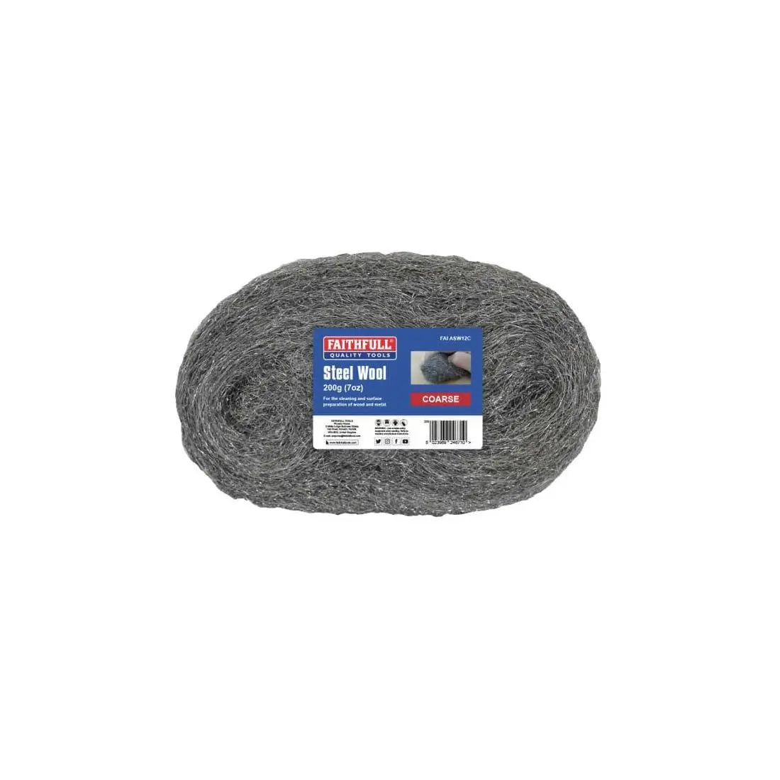 FAITHFULL STEEL WOOL COARSE 200G TOOLBANK