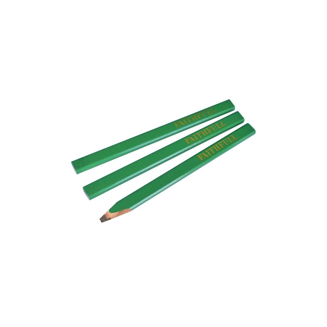 Faithfull Carpenter's Pencils Green/Hard Pack of 3