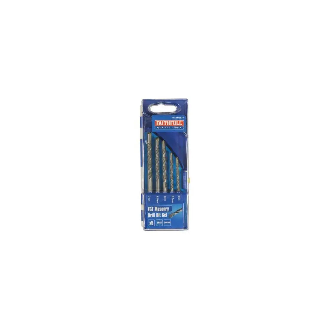 Faithfull Masonry Drill Bit 5 Piece Set TOOLBANK