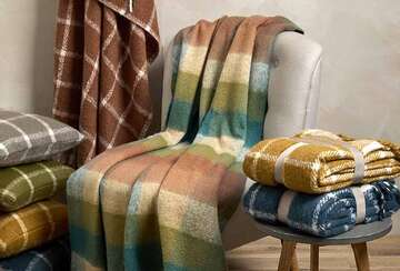FAUX MOHAIR CHECK THROW