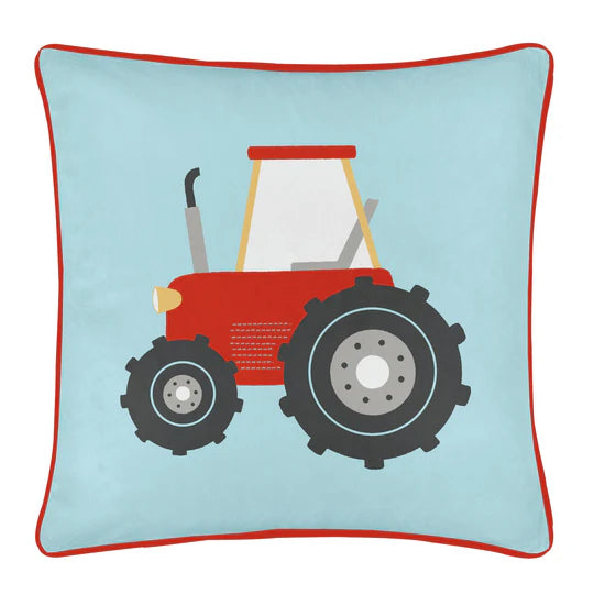 FARMYARD FRIENDS CUSHION BLUE 43X43CM