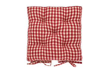 seat pad with ties gingham red