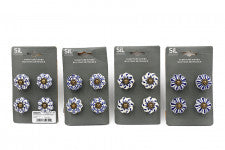 KNOBS CREAM /BLUE SET OF 4