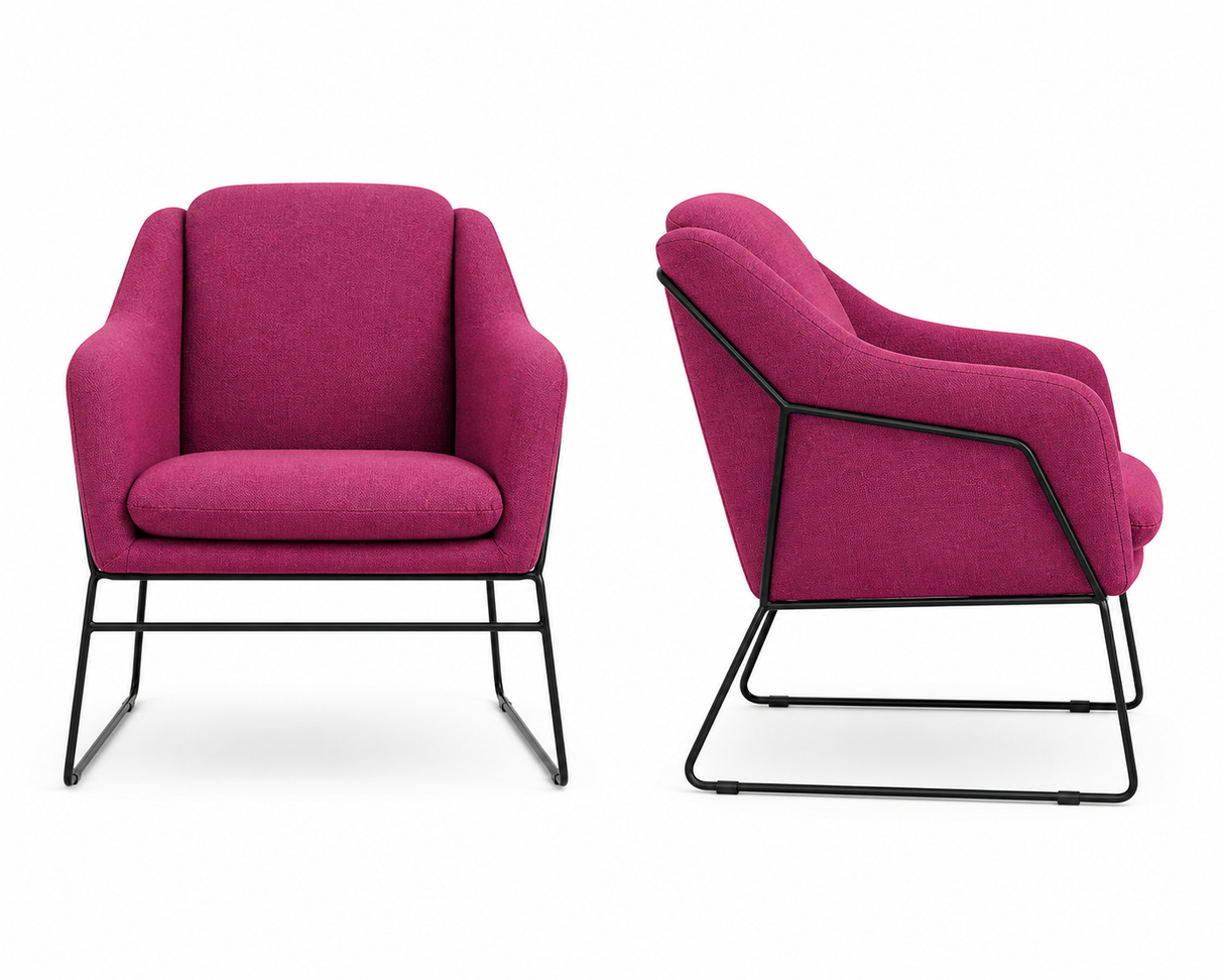 Karl Accent Chair – Woven Fabric Wild Berry