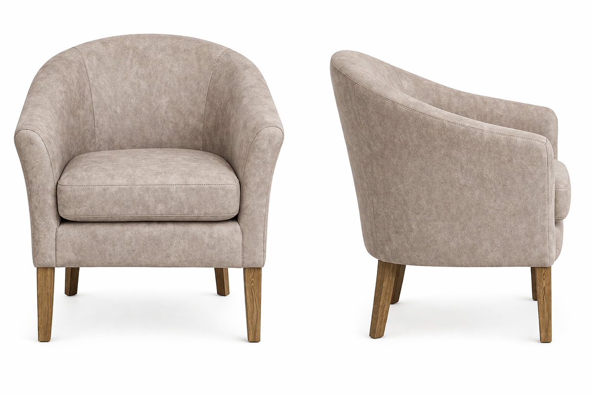 Kirby Tub Chair – Grey/Brown