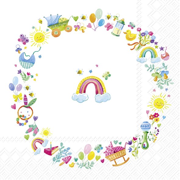 NAPKINS LUNCH WREATH FOR A BABY