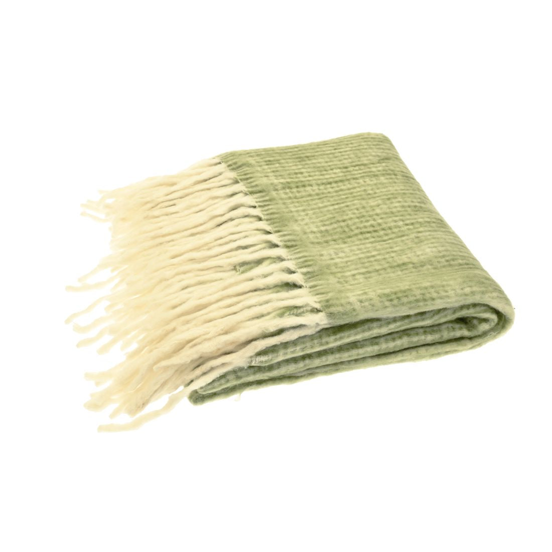 THROW LAMBS TAIL PALE OLIVE 130 X 170 CM