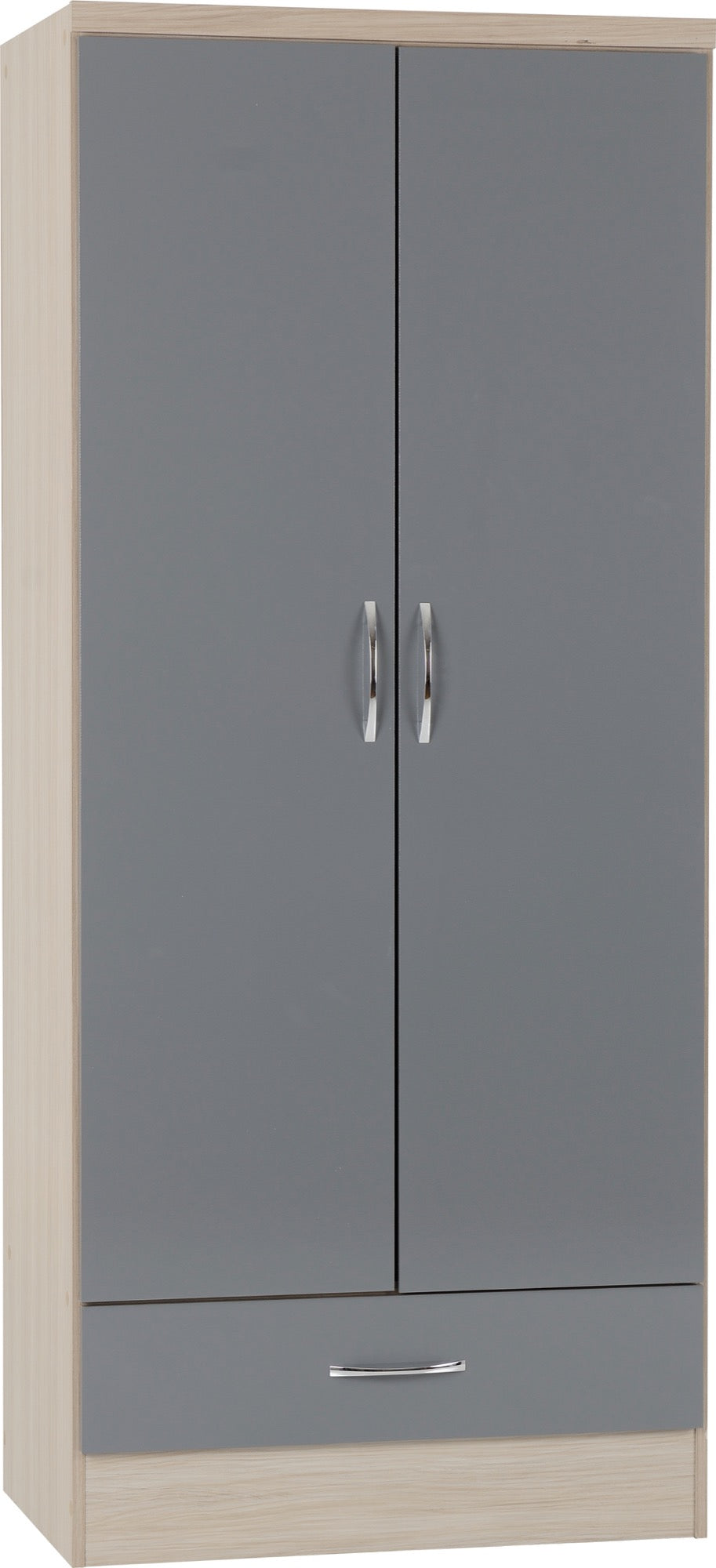 Nevada 2 Door 1 Drawer ,3d Effect Grey