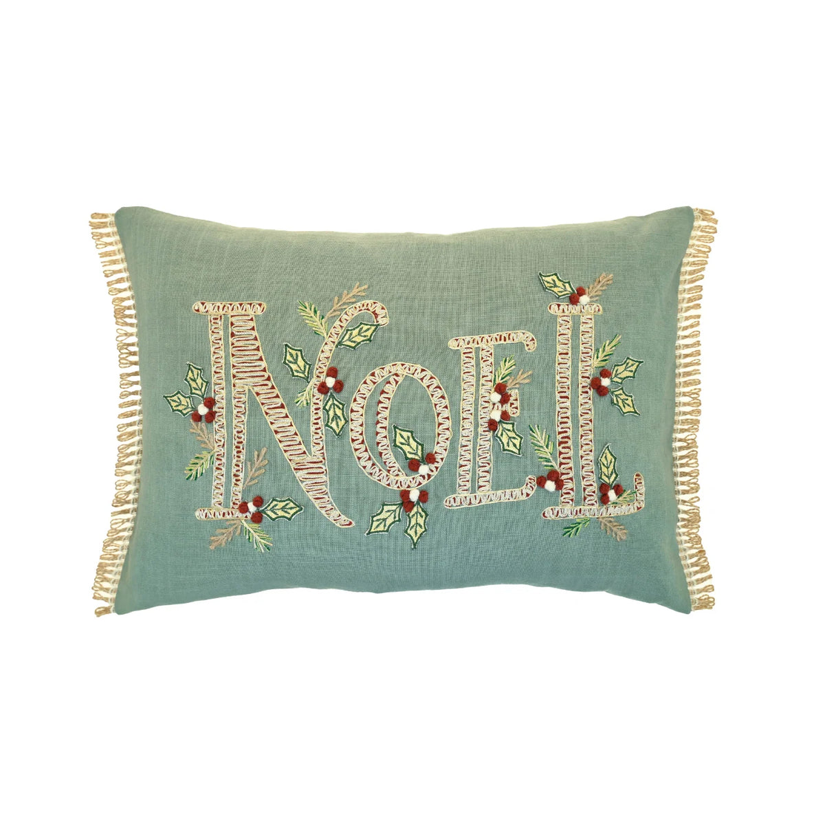 CUSHION EMBROIDERED NOEL POLY FILLED 35 X 50 CM
