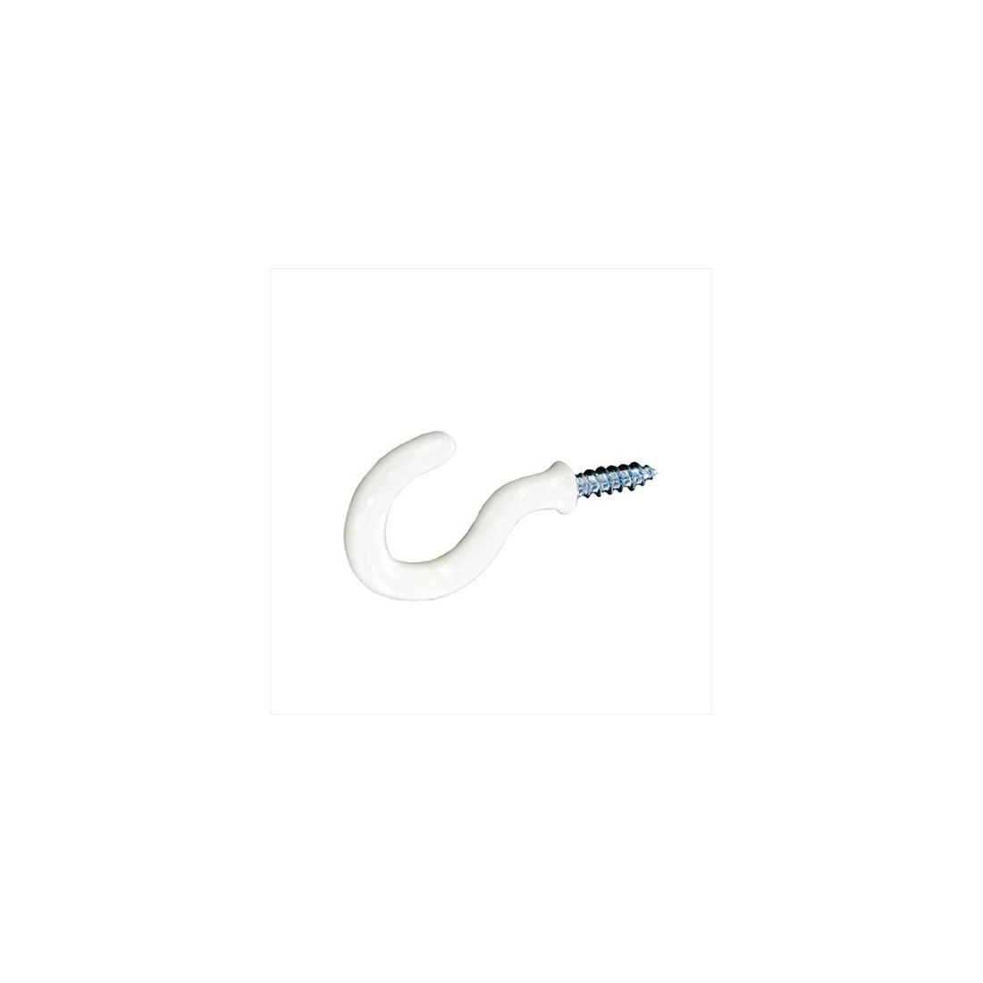 WHITE SHOULDERED CUP HOOKS 38MM PACK OF FOUR