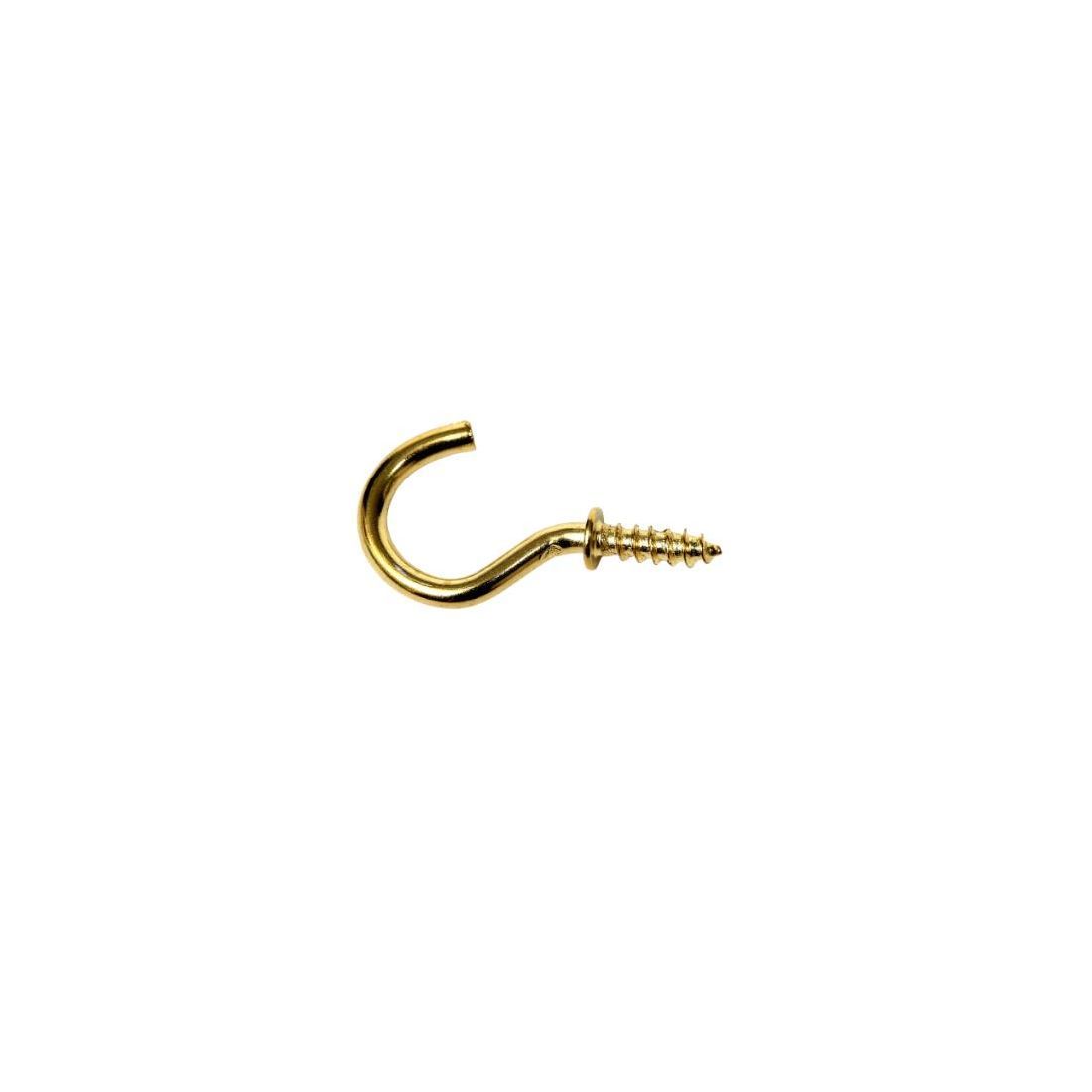 BRASS CUP HOOKS 38MM PACK OF FIVE