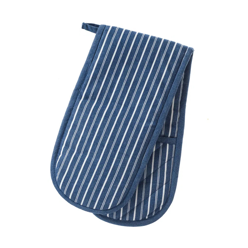 BUTCHERS STRIPE COTTON DOUBLE OVEN GLOVE
