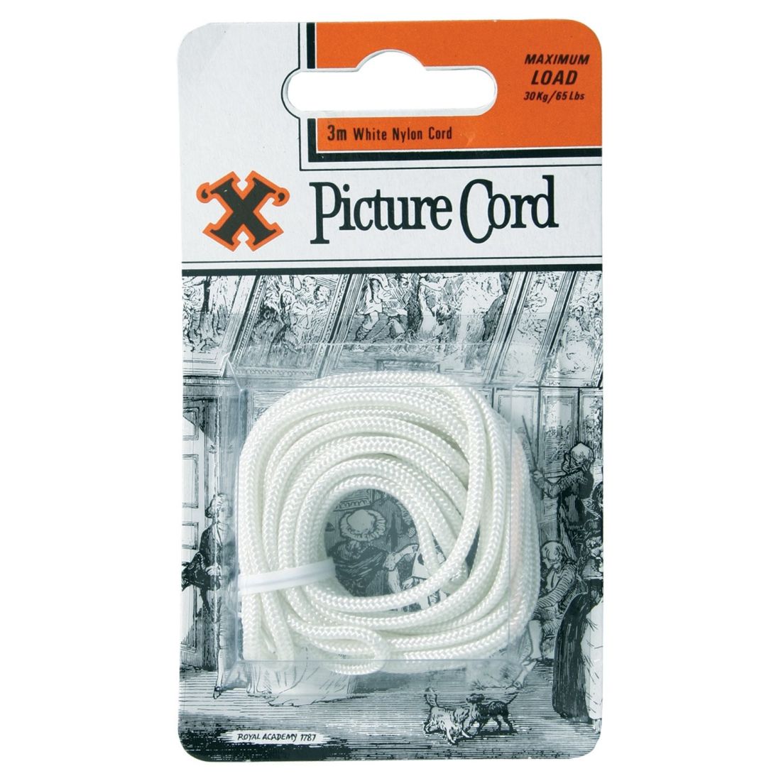 X WHITE NYLON PICTURE CORD 3M