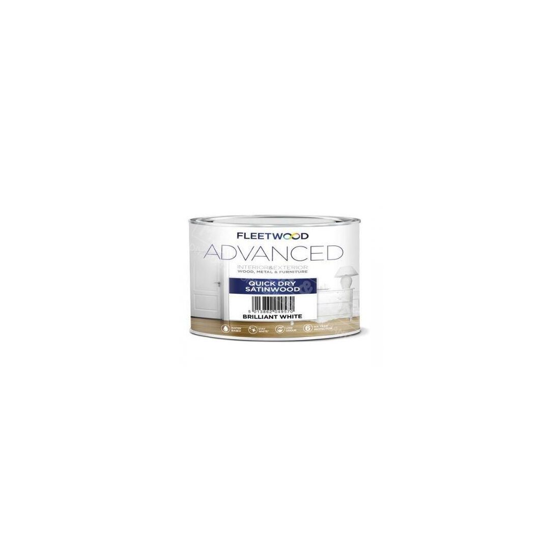 FLEETWOOD ADVANCED SATINWOOD BRILLIANT WHITE 500ML