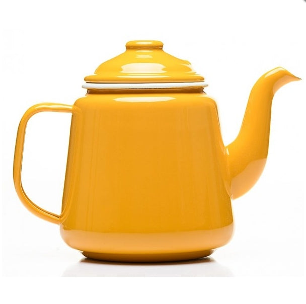 MUSTARD ENAMEL TEAPOT