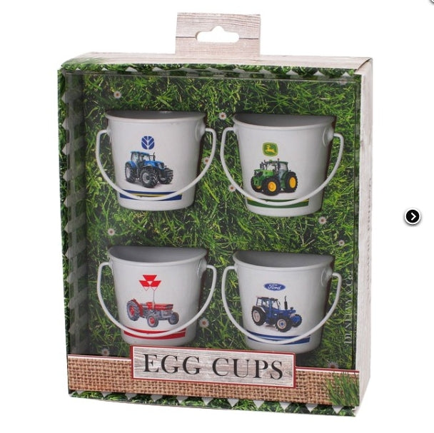 SET 4 EGG CUPS TRACTOR