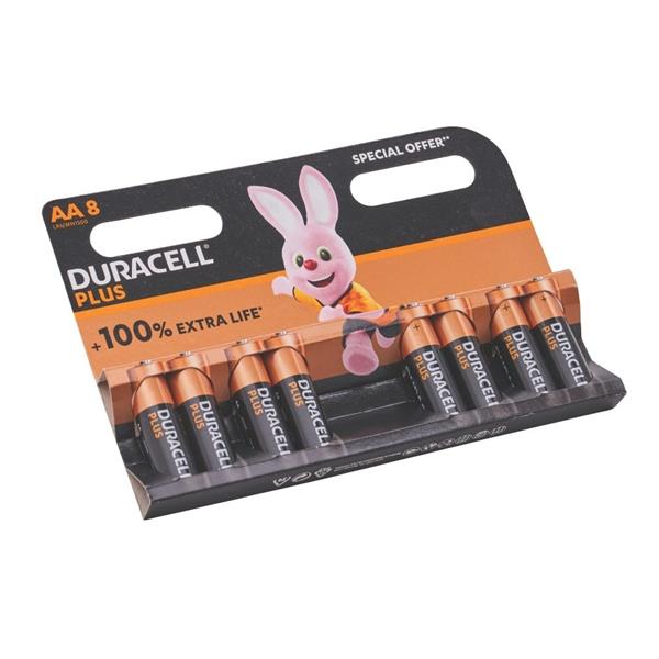 Duracell Plus AA Batteries Pack of 8
