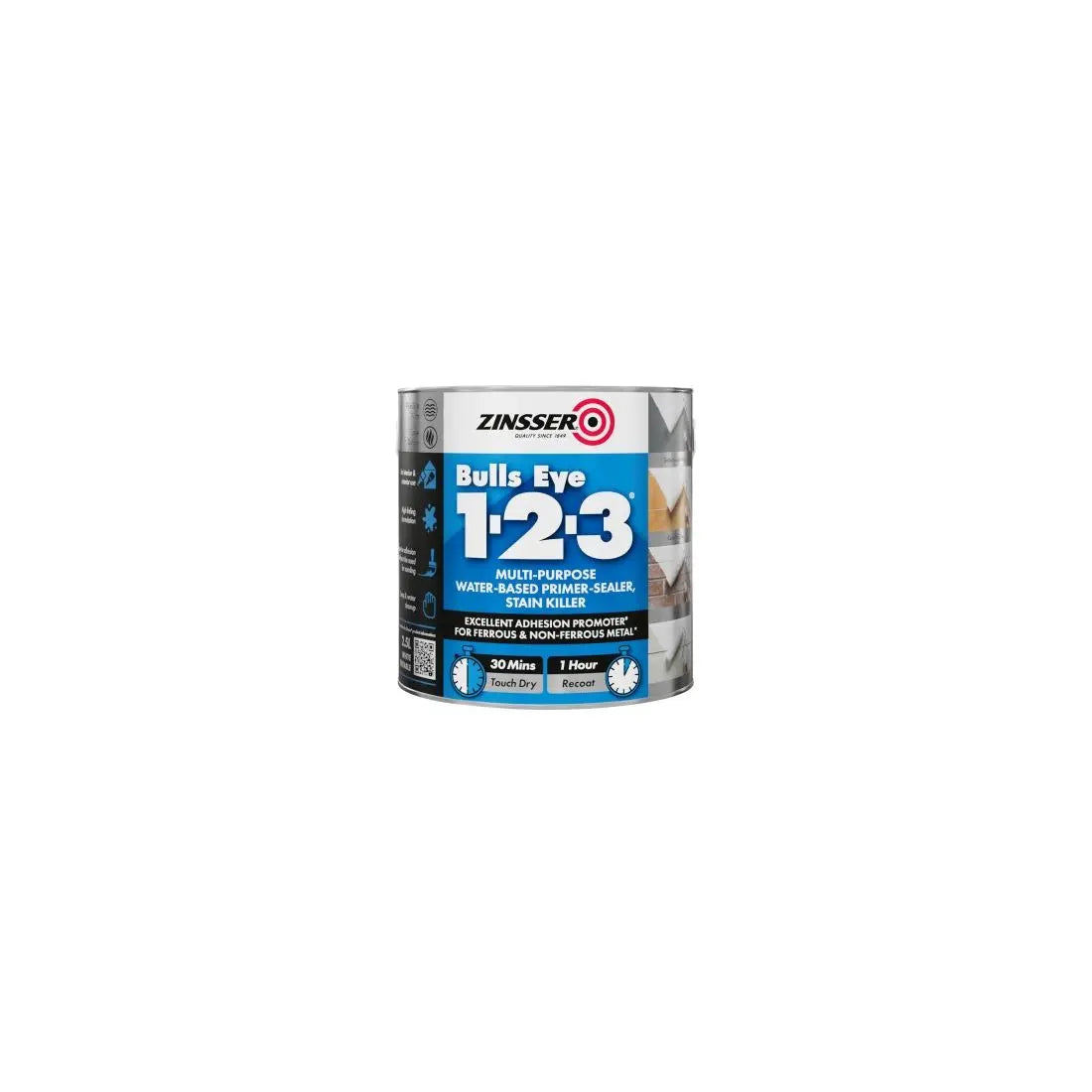 ZINSSER BULLS EYE 1-2-3 PRIMER SEALER 2.5L RELAY