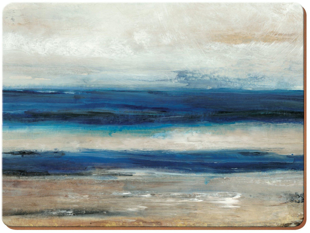 CREATIVE TOPS BLUE ABSTRACT PACK OF 4 PREMIUM PLACEMATS