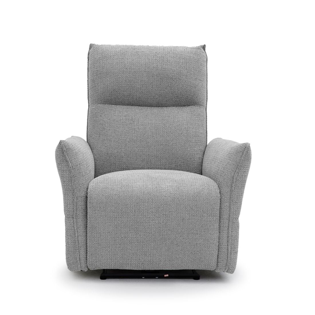 Grey Catania single seater recliner chair with padded upholstery and reclining function.