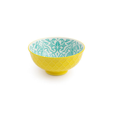YELLOW & BLE NIBBLE BOWL 12 CM