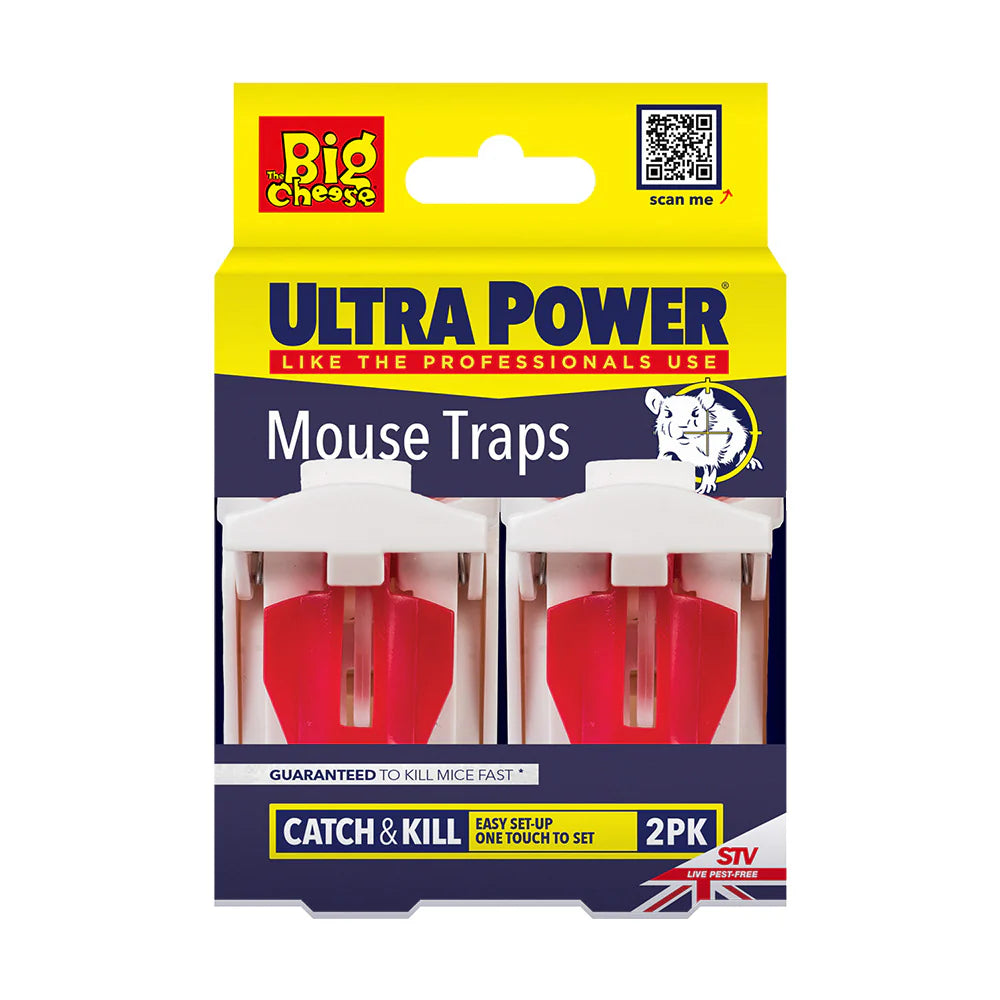 THE BIG CHEESE ULTRA POWER MOUSE TRAP TWIN PACK