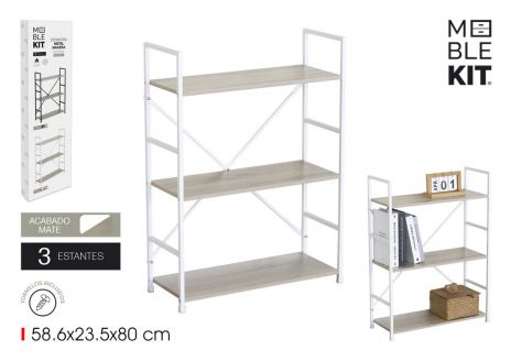 WOOD-METAL SHELVING