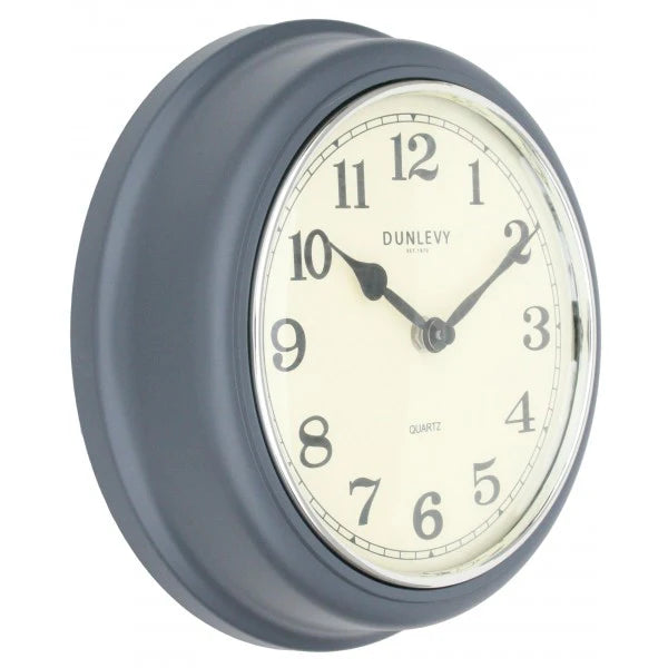 GREY DEEP WALL CLOCK 10"