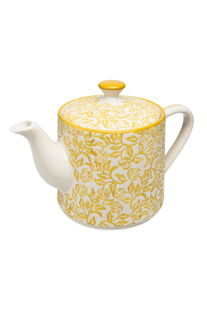 TEAPOT RUSTIC YELLOW /WHITE 800 ML