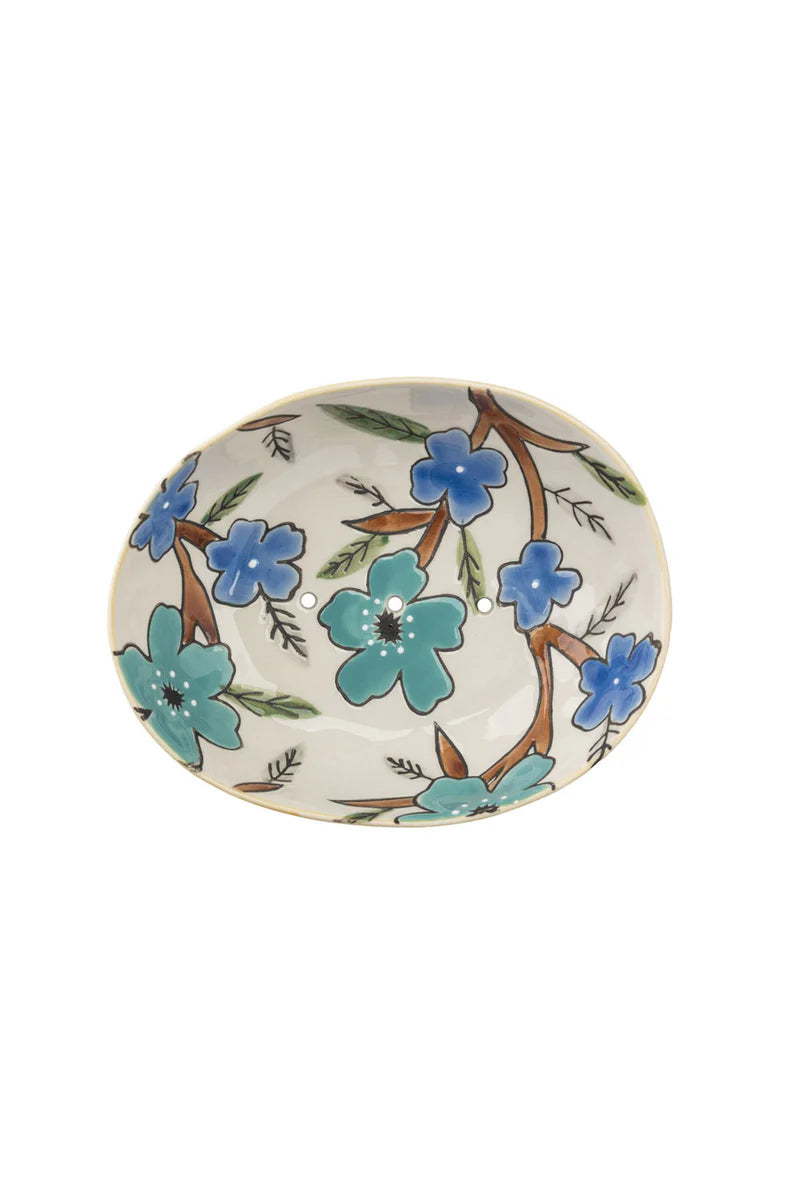 soap dish ceramic summer blue /green