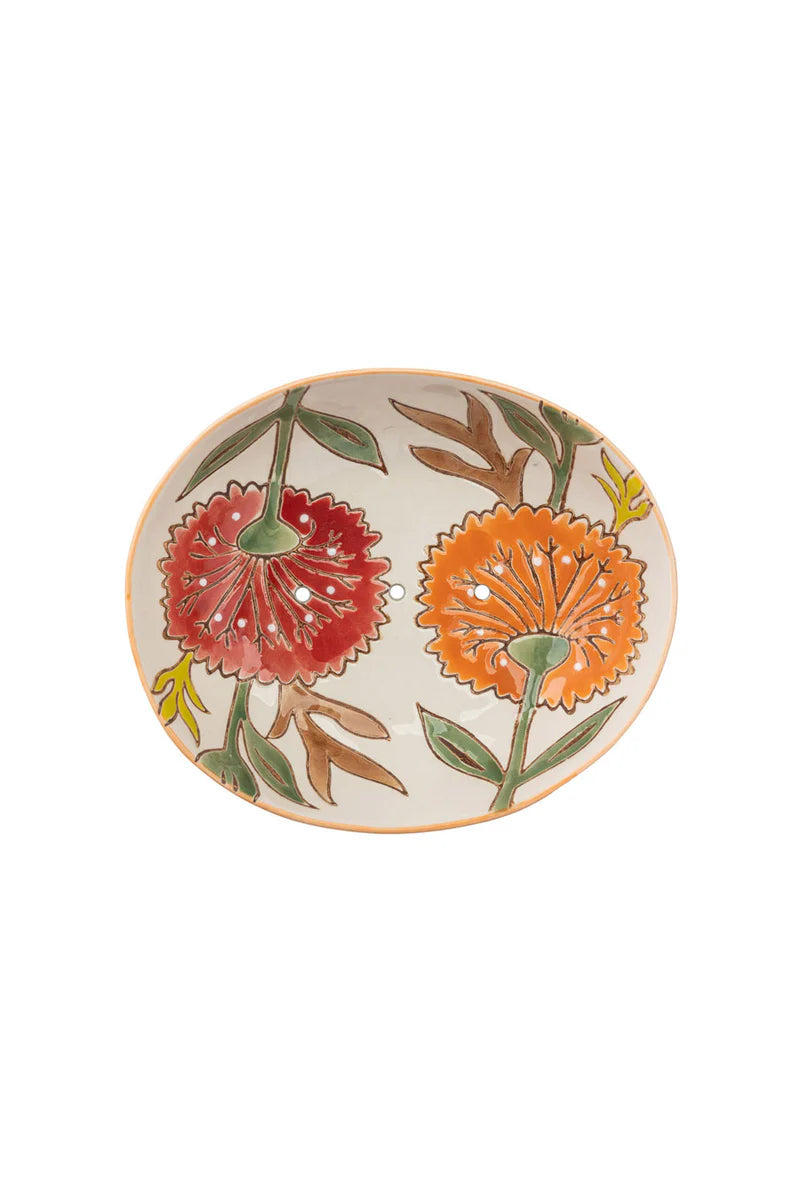 soap dish ceramic summer orange /red