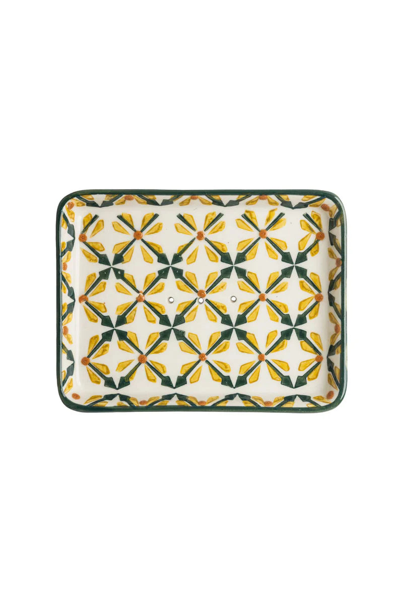 SOAP DISH ART DECO YELLOW