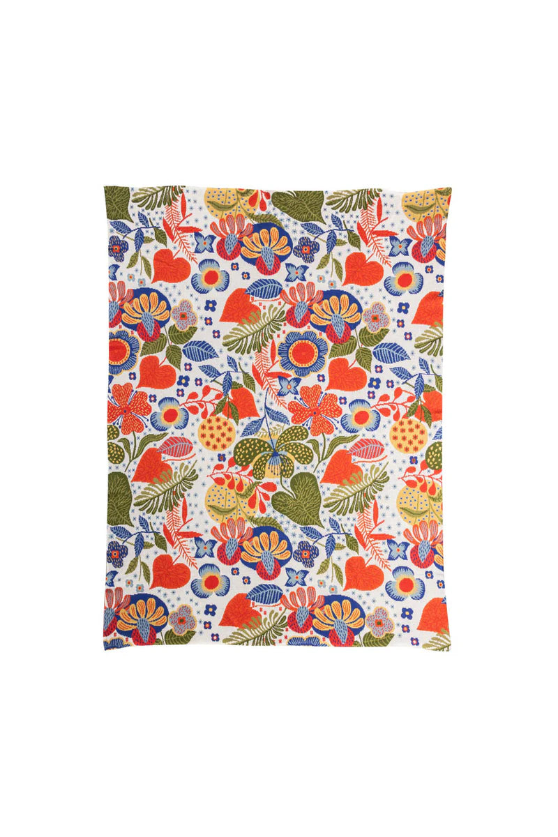 THROW FLORAL KNITTED 125 X 150CM
