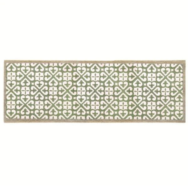 MAT HARLEQUIN TILE GREEN RUNNER 50 X 150 CM