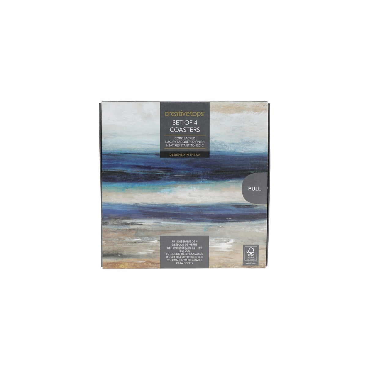 CREATIVE TOPS BLUE ABSTRACT PACK OF 6 PREMIUM COASTERS