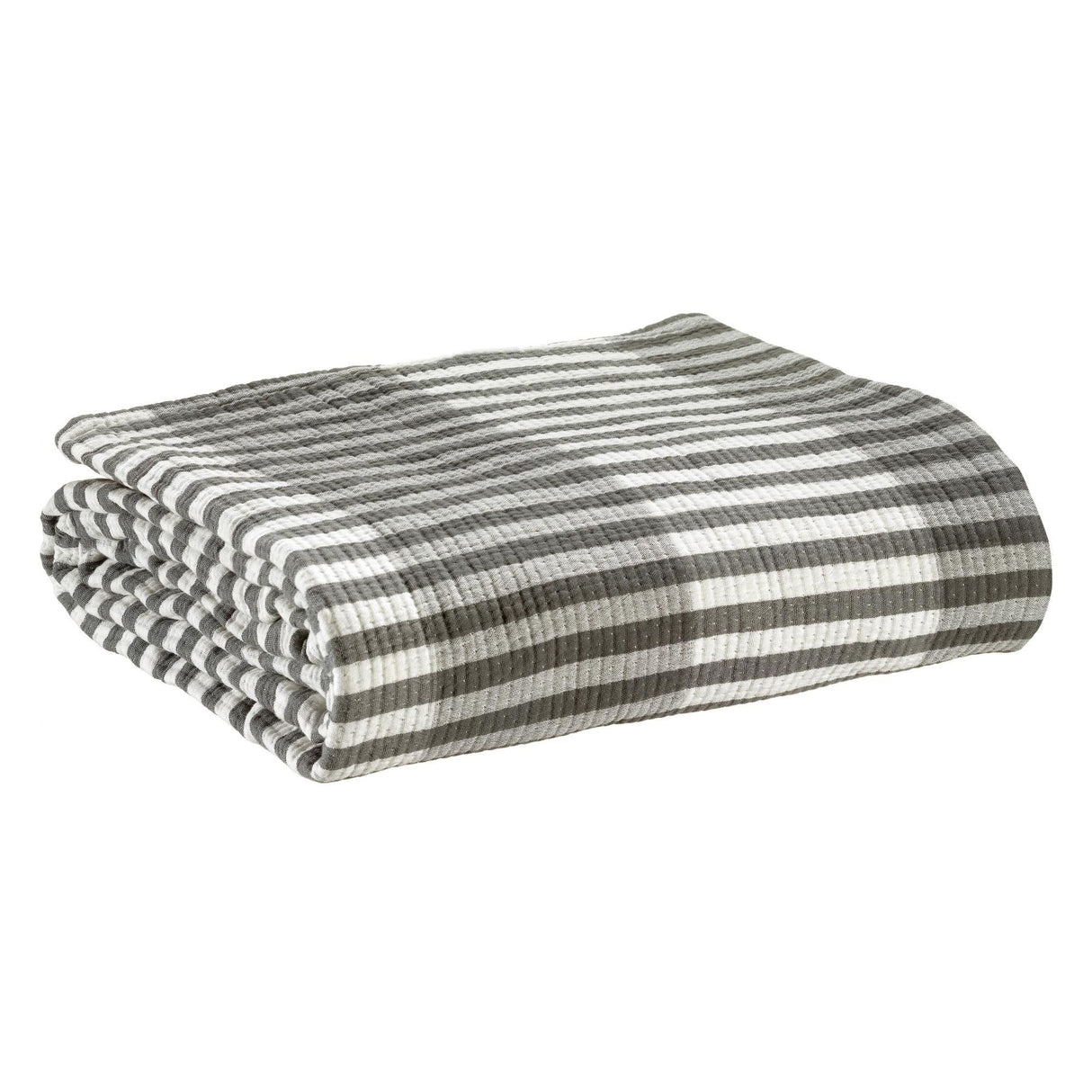 BED SPREAD CALISTA GREY STRIPE 100% COTTON180 X 260 CM